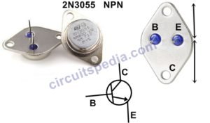 2N3055 Transistor Pinout configuration