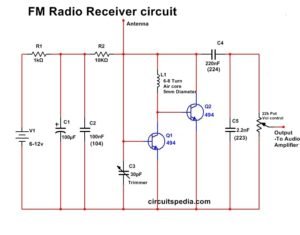 Simple FM Radio Receiver circuit diagram