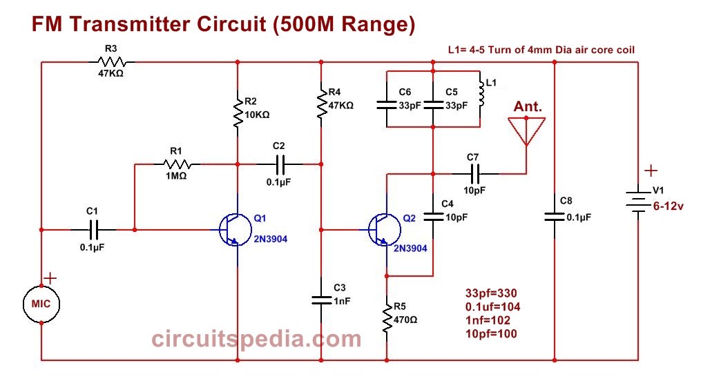 easy fm bug transmitter circuit