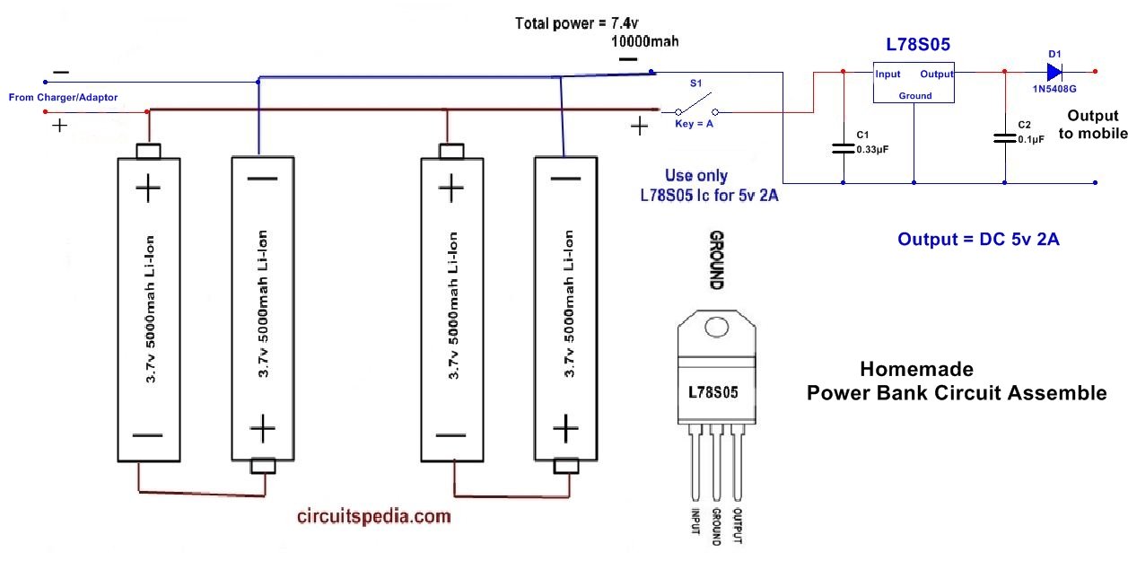 how to make power bank circuit