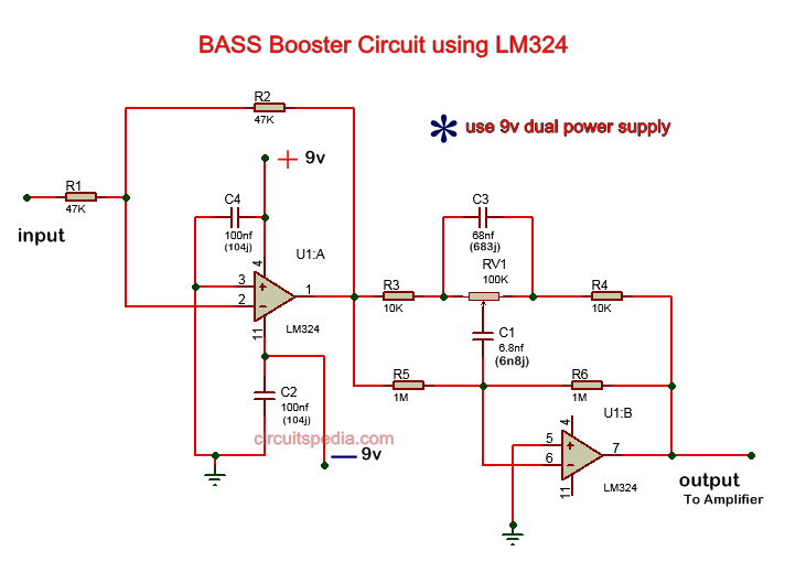 Turbo bass booster circuit