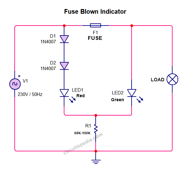 fuse blown indicator circuit diagram