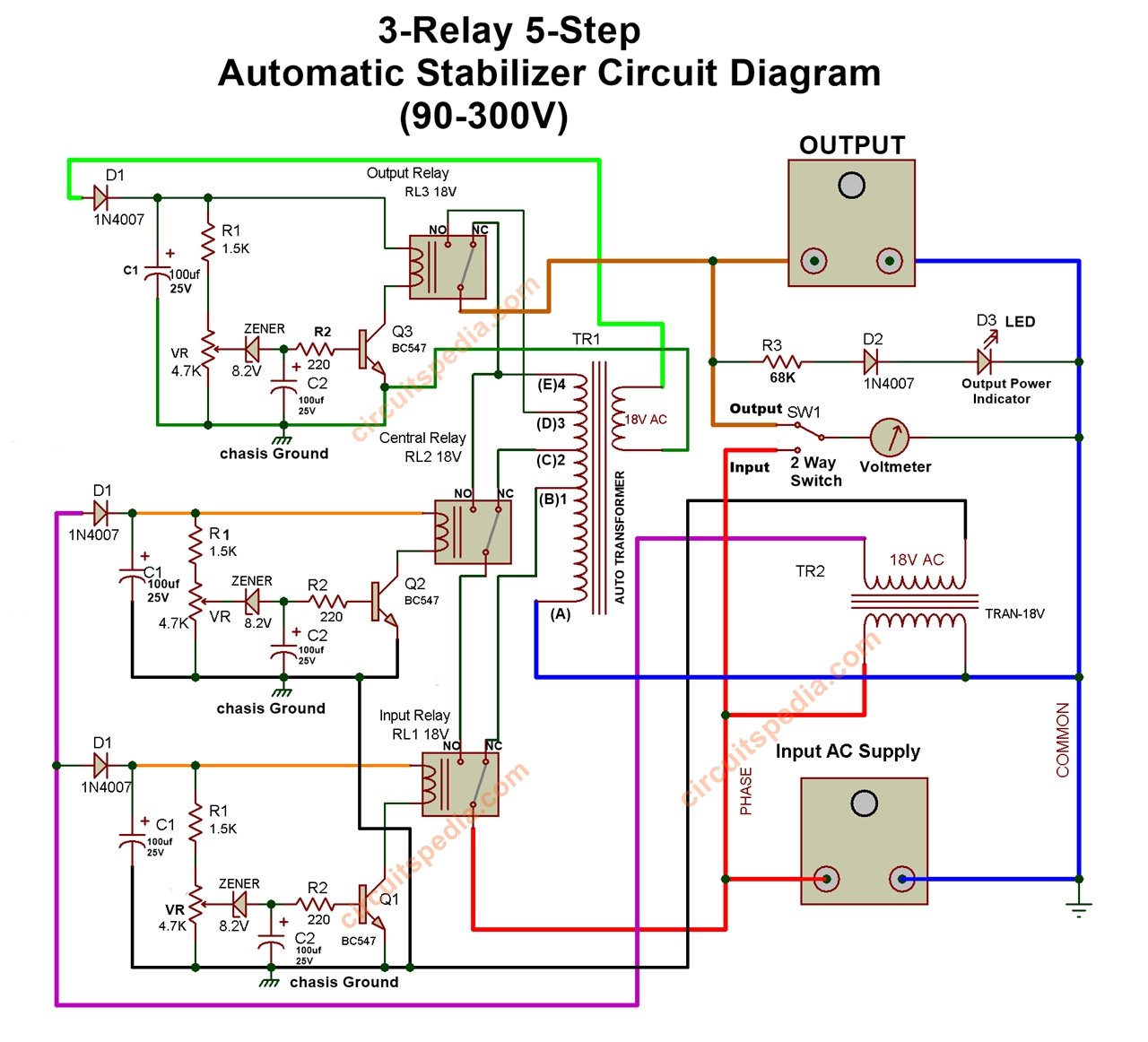 3 relay stabilizer circuit diagram