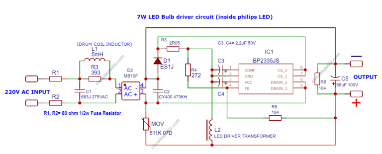 W Led Bulb Driver Circuit W LED Driver Circuit LED Driver