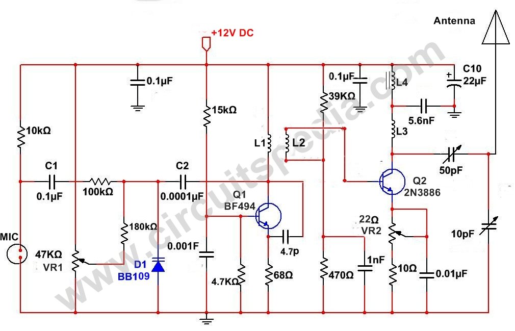 Long Range FM Transmitter Circuit Diagram | 2KM FM  