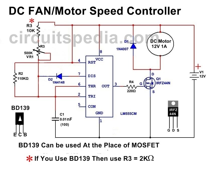 DC motor regulator circuit diagram