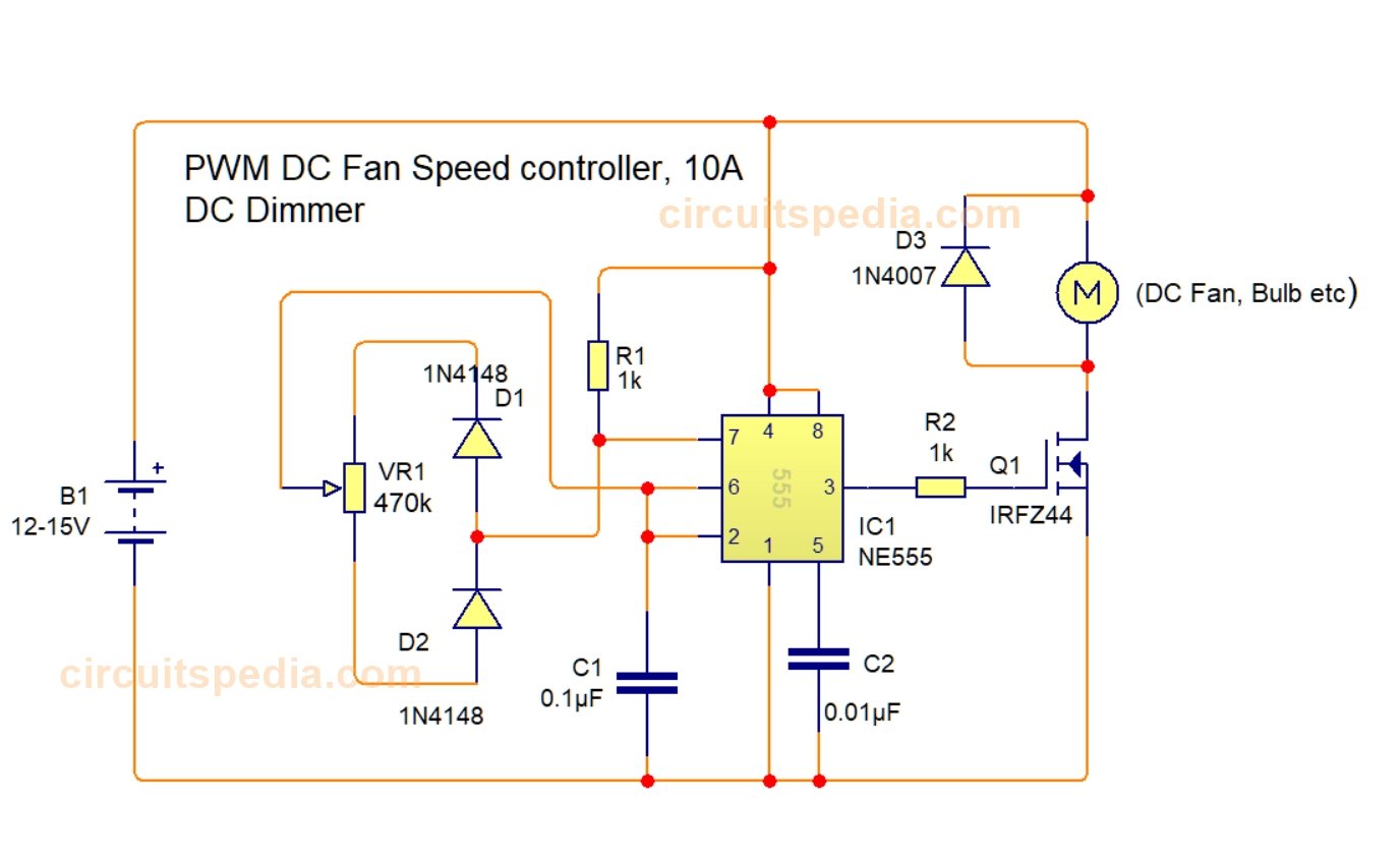 DC FAN Speed Regulator Circuit | PWM 7 DC fan motor speed controller