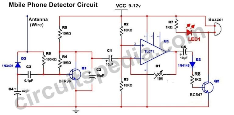 Mobile Phone Sensor Circuit | Mobile Phone Detector Project Circuit