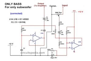 subwoofer bass circuit for music player