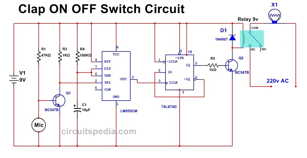 Clap ON Clap OFF Switch Project Using 7474 and 555 Timer eBook by