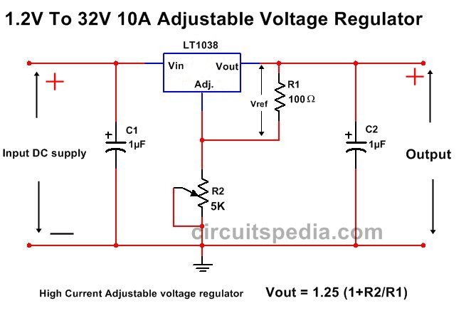 Adjustable Dc Voltage Regulator Circuit Diagram