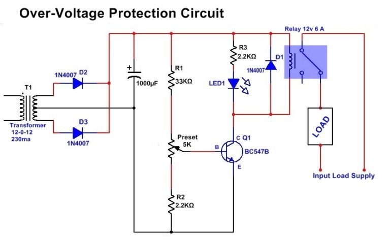 Simple Overvoltage Protection Circuit Diagram | Auto Cut