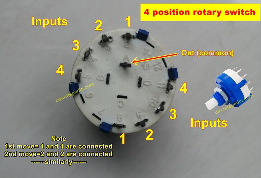 4 position rotary switch pin connection diagram