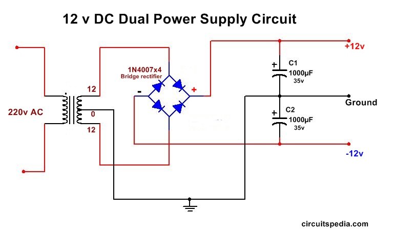 Dual Voltage Power Supply Circuit Diagram