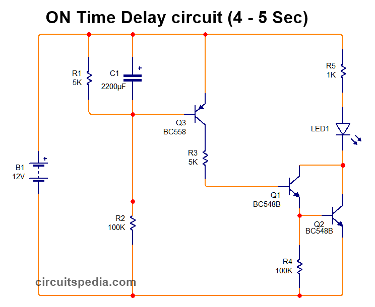 power on time delay relay circuit