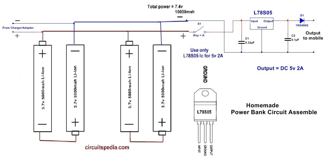 Power bank 18650 схема