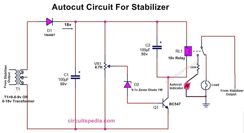 stabilizer autocut circuit diagram