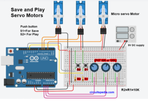 save and play servo motor circuit diagram