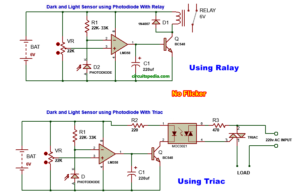 Dark Sensor Circuit Diagram Using Photodiode | Circuitspedia.com