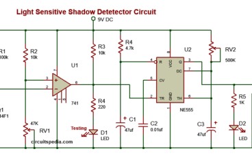 Darkness detector Shadow alarm circuit