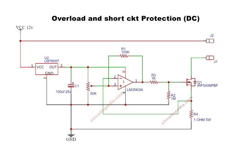 Overload/short Circuit Protection Using Lm358, Overcurrent Short Ckt ...