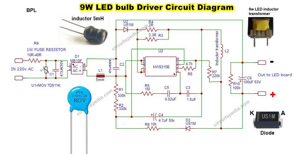 LED bulb circuit diagram