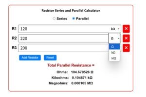 calculate total resistance series and parallel